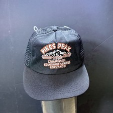 Vintage 80s Harley Davidson Trucker Hat Men’s Pikes Peak Colorado Springs, CO picture