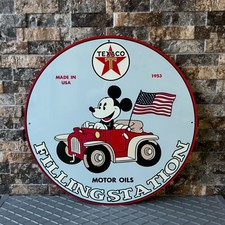 Vintage Texaco  Micky  1953 Heavy Metal  Sign  19.7