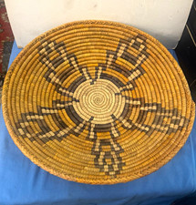 Amazing Vintage Handmade Native American Basket Woven Geometric Hopi? 16in huge picture