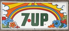 7-Up Lemon-Lime Soda Vintage 1960’s Porcelain Sign, 15” x 35” picture
