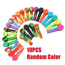 10 PCS Pocket Silicone Pipes Random Color 3.4in With Metal Bowl & Protective Cap picture