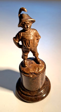 Antique Bronze Cast Figure of a boy wearing a hat with a feather 20-30s, Germany picture