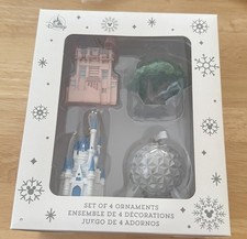 2025 Disney World 4 Park Icons Ornament Set Castle Epcot Hollywood Animal NEW picture