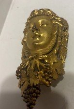Antique Tiffany Style Gilt Brass Bacchus Face Wall Sconce Billiard Pocket-Read picture