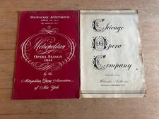 Chicago Metropolitan NY Opera Program Lot Milwaukee 1944 1945 Vintage picture