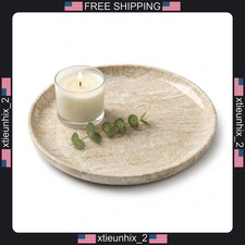 Marble Vanity Tray 10-Inch Deep Dish Beigetravertine Natural Stone picture