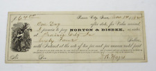 1882 Prairie City Iowa Bank Check Graphic Norton & Bispee Hardware Jasper County picture