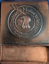 Copper Indian Motorcycle Hendee MFG Co. Match Book Cover Holder Vtg Early 1900's picture