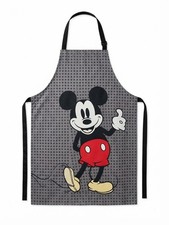 Disney Mickey Mouse Kitchen Apron Grey Polka Dot Adjustable Cooking Baking picture