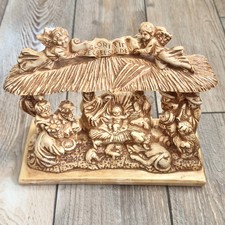 Vintage Continental Studios Chalkware Christmas Nativity Scene 1980 Tan Brown picture