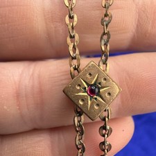 Vintage Gold Filled Watch Chain Fancy Slider Signed Lynn &Co 48” picture
