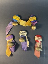 5 Vintage College University Sport Pinback Ribbons Some Issues picture
