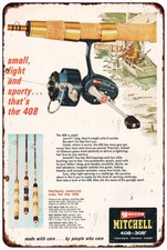 1968 Abu Garcia Mitchell fish reel Bait Shop Vintage reproduction metal sign picture