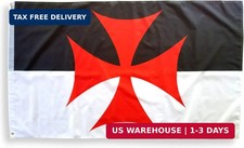 Knights Templar Flag 3x5 Foot, Polyester, Double Stitched, Crusades Theme picture