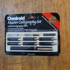 Vintage Osmiroid Master Calligraphy Set 22k Gold Plate 6 Easy Change Nibs NIB  picture