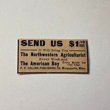 P. V. Collins Publishing Co. The American Boy 1906 Minneapolis Ad 5AL1-S18 picture