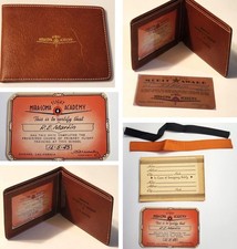WWII 1943 Mira Loma Flight Academy Card Merit Award Moseley Presentation Wallet picture