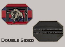 Charging Bull Design Willing To Charge Into Anything Challenge Coin  J#43 picture