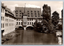 RPPC c1960s Nuremberg Germany Holy Ghost Hospital Pegnitz River Postcard picture