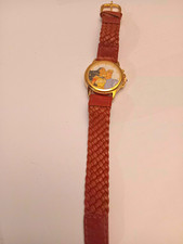 Disney Pocahontas Vintage 1995 Quartz Gold Case Leather musical no battery picture