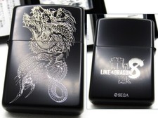 Yakuza Kiwami Kazuma Kiryuu Black Silver Japan Game Zippo Oil Lighter MIB picture