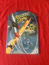 1951 Space Ships & Jets Rocket Futuristic Comic Coloring Book NOS picture