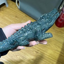 1PC Natural ocean jasper Quartz hand carved crocodile Healing gem Gift decor picture