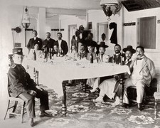 Seoul Korea French Korean Businessmen Dinner Party Meeting Vtg. Photo 20thC. picture