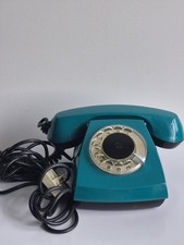 Vintage Rotary Dial Phone   Green Colour USSR Soviet Latvian With Box. picture