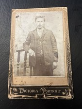 Antique Cabinet Card Photo Portrait Man Victoria-Portrait Art Nouveau Card 1900s picture