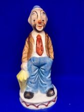 Vintage Hobo Clown with Yellow Umbrella and Orange Tie Figurine picture