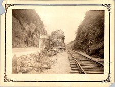 Crawford Notch NH Rail Road & Signpost Photograph Early 1900s White Mts picture