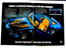1979 Pontiac Trans AM Blue T Top Centerfold Vintage Original Print Ad 16 x 11