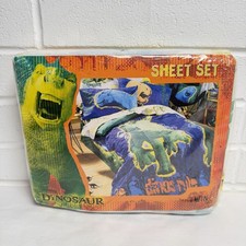 Vintage Disney DINOSAUR Twin Sheet Set SEALED Flat and Fitted Sheet Pillowcase picture