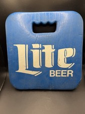 Vintage Miller Lite Beer Foam Stadium Seat Cushion Blue Handle Printable 13