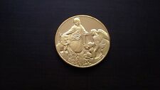 Da Vinci 24K Electroplate Gold Sterling Silver Virgin Of The Rocks Medal picture