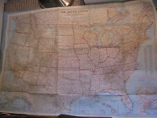 VINTAGE UNITED STATES WALL MAP National Geographic September 1956 Huge picture