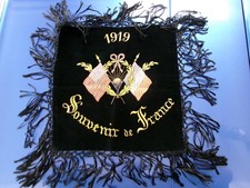 WWI 1919 Velvet/Embroidered Souvenir de France Banner/Cover picture