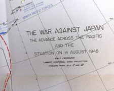 VINTAGE US NAVAL AVIATION IN THE PACIFIC 1947 War vs. Japan MAP Atomic Bomb wwii picture