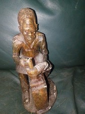 9”HandCarved Ironwood African Figure Abraham R Chikumbirike ZW Zimbabwe Tribal picture