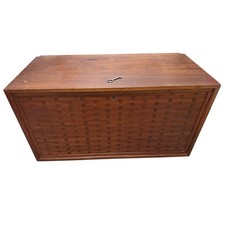 Authentic Poul Cadovius System Cado Woven Teak Secretary Desk Bar Cabinet Module picture