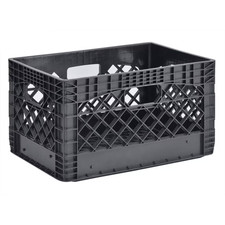 Juggernaut Storage 24QT Plastic Heavy-Duty Milk Crate, Black picture