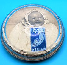 1934 Chicago World's Fair Century of Progress Souvenir Photo Paperweight Baby picture
