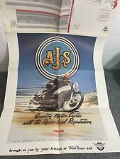 Large Vintage Motorcycle Poster London AJ’s Motor Cycles 22” By 34” picture