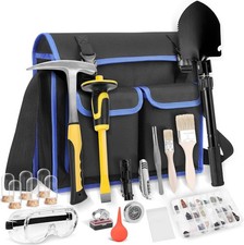 25 PCS Geology Rock Pick Equipment Kit, 28 Oz. Rock Pick Hammer with 12
