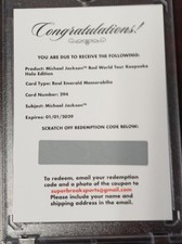 2025 Keepsake Holo Bad Michael Jackson Real Emerald Memorabilia Redempti G2U picture