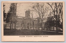 1907 Rppc College Buildings Greenville Illinois Postcard Oudyn Book Store picture