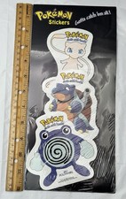 Vintage 1999 Pokemon Sticker Sheet Pack Sealed DesignWare Mew Blastoise NOS picture