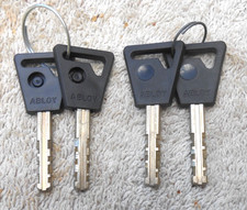 2 pair  ABLOY  keys with plastic head picture