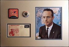 Scott Carpenter Mercury 7 Astronaut Signed Photo & Aurora 7 Cover Matted JSA COA picture